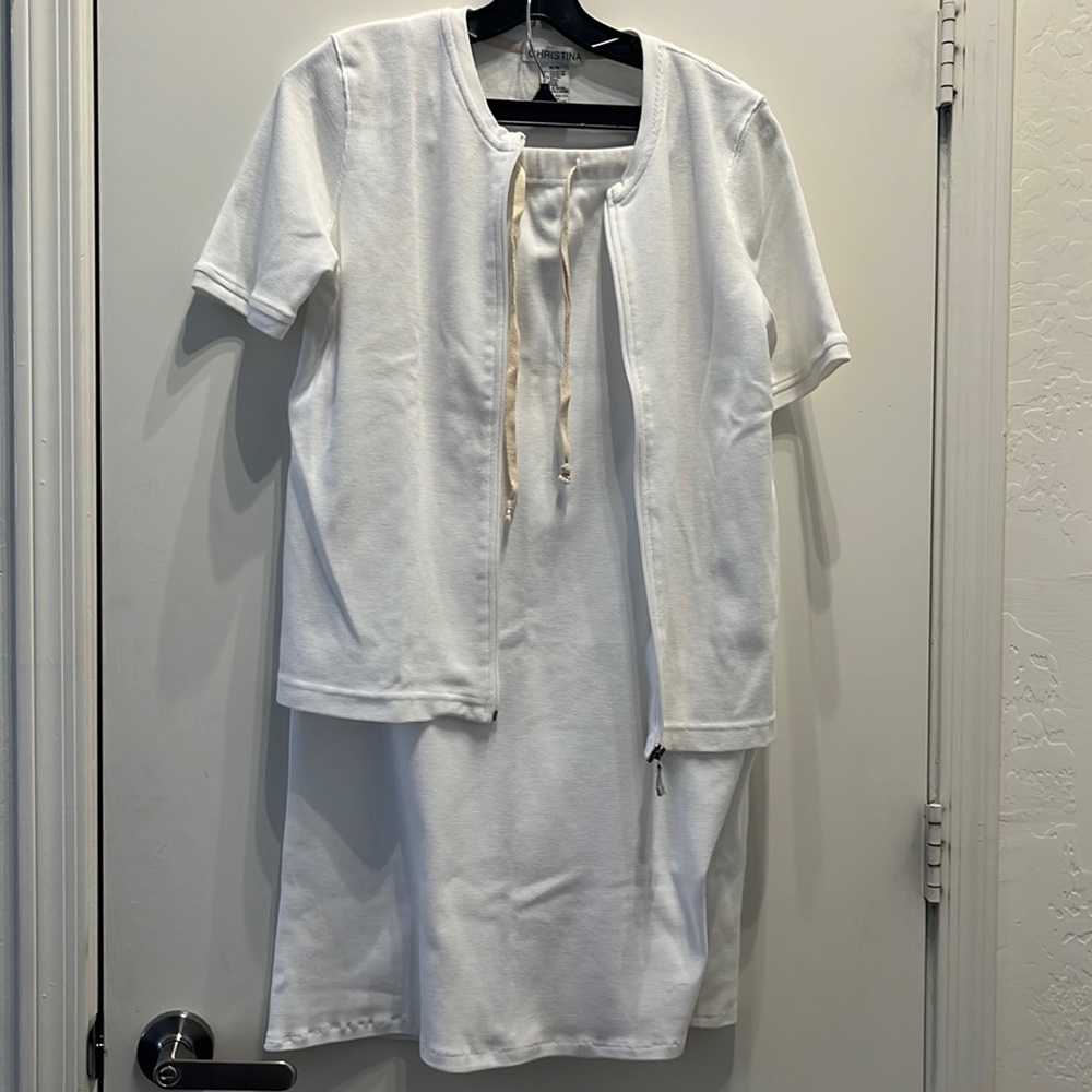 White waffle skirt set